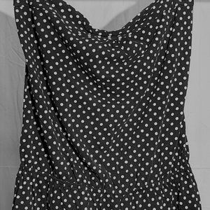 Xhilaration Women's Swimsuit Coverup, Black with White Polka Dots, XL